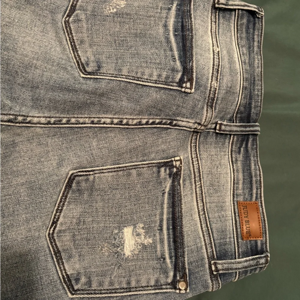 Judy Blue Boot Cut Distressed Blue Jeans - Picture 5 of 7